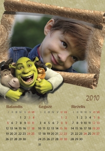 Keturių lapų kalendorius „Šrekas“ 